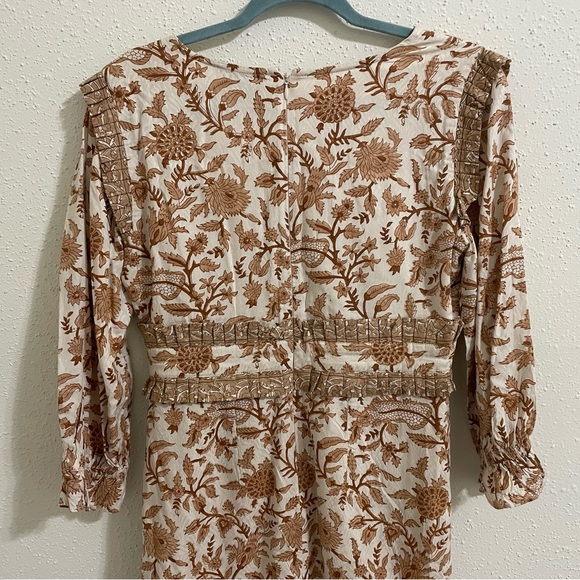 Cleobella Victoria Mini Dress NWT V Neck Tan Wrap Dress - Picture 10 of 15